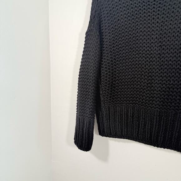 Free People My Only Sunshine Black Chunky Knit Mock Neck Sweater XS - Picture 4 of 10